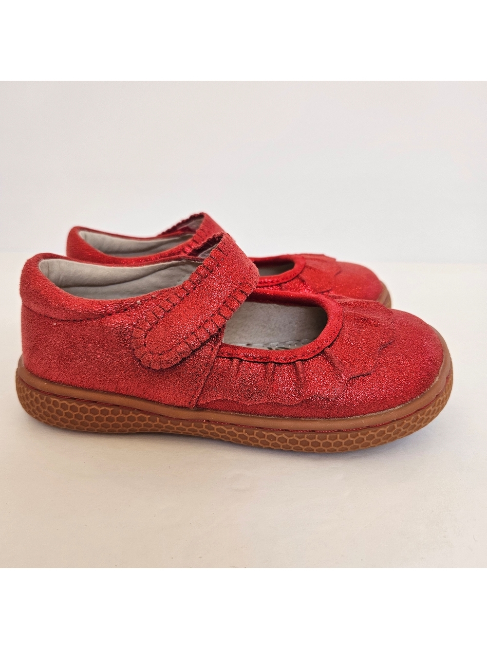 Livie & Luca Ruche Classic Red Sparkle Mary Jane Shoes Toddler Girls Size 9 EUC - Picture 4 of 13